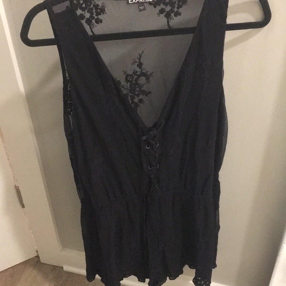 Express Mesh Lace Romper